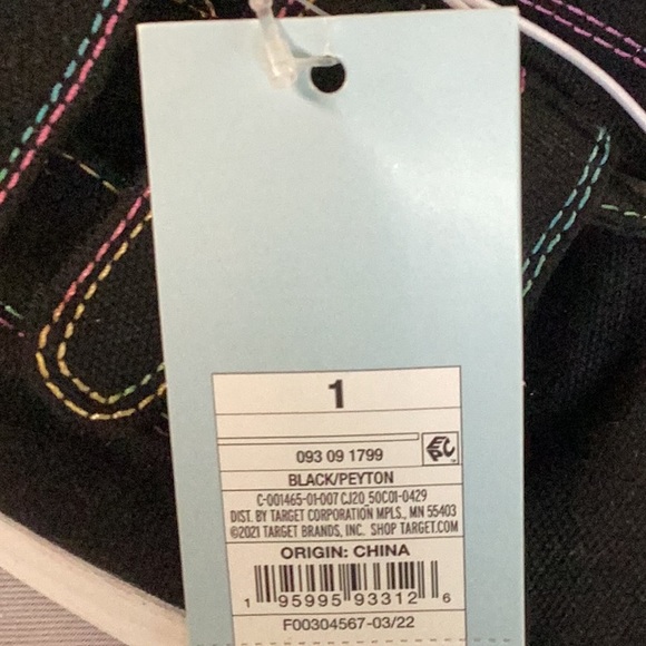 Girls' Peyton Sneakers - Cat & Jack - Black - new - Picture 5 of 7